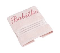 Froté ručník kolekce Linie s výšivkou Babička Růžová L/719