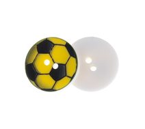 Knoflík - sada 6 ks - prům. 15 mm Míč žlutá