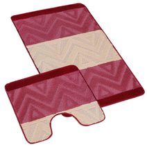 SADA BANY 60x100 + 60x50 cm - s výkrojem - sada 60x100, 60x50 cm Chevron burgundy