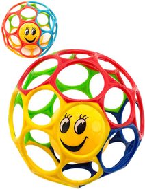 Baby míček mačkací s chrastítkem měkký pro miminko plast