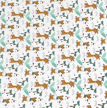 Látka - elastický úplet s potiskem Béžová 48/401 šířka 175 cm