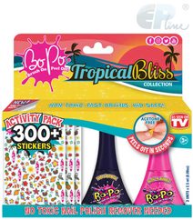 BO-PO Tropical Bliss set lak na nehty slupovací 2ks + 300 samolepek