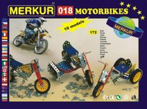 Stavebnice MERKUR 018 Motocykly 10 modelů 182ks v krabici 26x18x5cm