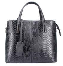 Kožená černá dámská kabelka do ruky v kroko designu Merle