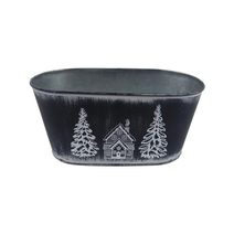 Květináč plechový ovál K3750/2 - 23,5 x 13 x 10,5 cm