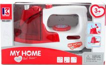 Žehlička dětská funkční červeno-bílá na baterie Světlo Zvuk plast