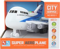 Letadlo bílé plastové velké A380 s melodiemi na baterie Světlo Zvuk