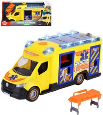 DICKIE Auto ambulance sanitka Mercedes-Benz Sprinter s doplňky na baterie Světlo Zvuk