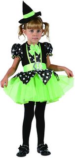 Karnevalový kostým Šaty čarodějka zelenočerná vel. XS (92-104cm) 3-4 roky