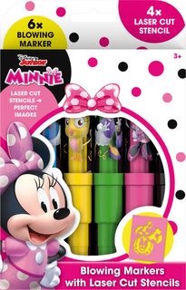 Fixy foukací 6ks Disney Minnie Mouse set se 4 šablonami