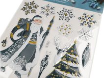 Vánoční samolepky plastické 3D na okna a dveře