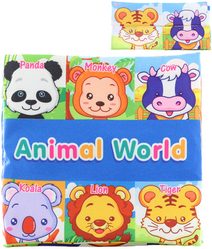 Knížka baby textilní šustící puzzle zvířátka 2v1 pro miminko
