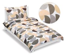 Povlečení flanelové Hnědá,Lososová 12/381 140x200, 70x90 cm