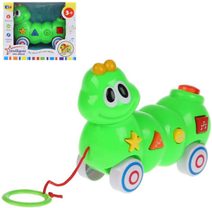 Housenka baby tahací plastové zvířátko pro miminko na baterie Světlo Zvuk