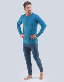 GINA pánské pyžamo dlouhé pánské, šité, jednobarevné Pyžama 2020 79087P
