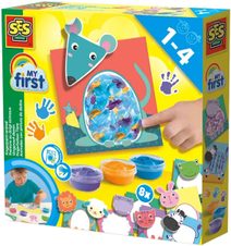 SES CREATIVE Prstové barvy baby kreativní set dobarvování zvířátek