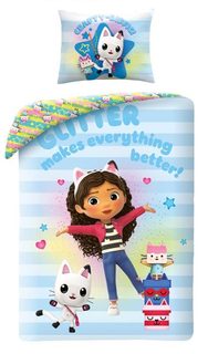 HALANTEX Povlečení Gábinin kouzelný domek glitter Bavlna, 140/200, 70/90 cm