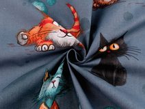 Bavlněná látka / plátno kočky METRÁŽ
