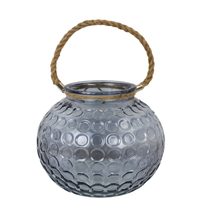 Skleněná dekorace šedá menší S0072/M - dia 14 x 12 cm