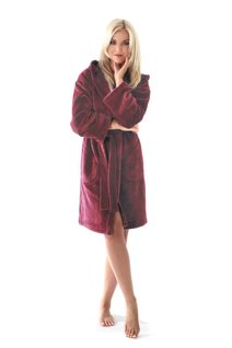 Krátký župan s kapucí Siena mauve wine 33 56 4853