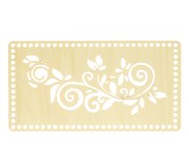 Dno - víko překližkové Natur obdélník s květinou 26x14 cm / otvory 6 mm