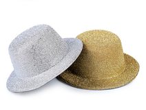Mini klobouček / fascinátor s lurexem k dozdobení Ø13,5 cm