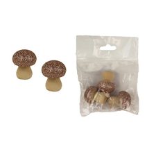 Dekorační hřib, 3 ks D4579-30 - dia 2,3 x 3 cm