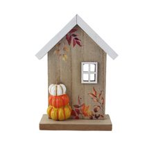 Dekorace podzimní domeček D7173 - 11×5×15.5 cm