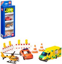 SIKU Záchranná vozidla set sanitka, osobní vůz a vrtulník s doplňky kov 6332