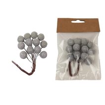 Dekorace s bobulemi, 12 ks X4433 - dia 1,5 x 1,5/11 cm