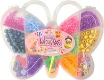 Navlékací korálky + gumičky kreativní set výroba dětské bižuterie motýlek