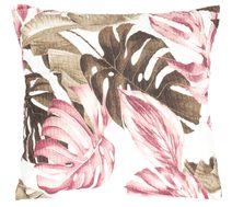 Povláček krepový - 40x40cm monstera - růžová