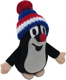 MORAVSKÁ ÚSTŘEDNA Krtek (Krteček) 12cm modrý kulich trikolora PLYŠ