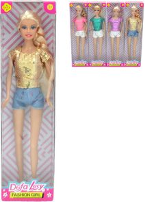 DeFa Lucy fashion letní panenka 29cm triko se třpytkami různé barvy