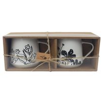 Hrnek kytka mix, 2 ks X8140 - D7.5xH9.2xBD7.5cm