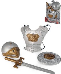 Rytířská sada velká dětská meč se štítem helmou a brněním plast