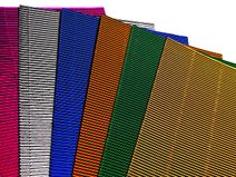 Barevný metalický vlnitý papír / lepenka mix barev