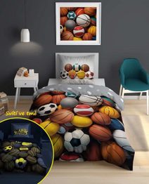 Povlečení Míče svítící Bavlna, 140/200, 70/80 cm