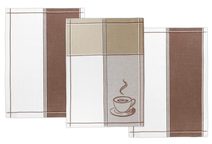 Kuchyňské utěrky - sada 3 kusů Béžová,Hnědá,Bílá 165 50x70 cm