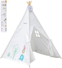 Viga PolarB dětské teepee 122×150×122 cm (okno, dřevo/plátno)