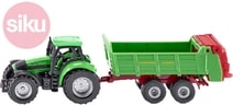 Model traktor s vlekem zelený  kov