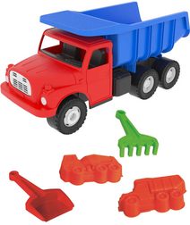 DINO Tatra T148 klasické nákladní auto 30cm modročervená + pískový set 5ks
