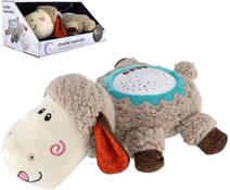 PLYŠ Ovečka baby usínáček projektor na baterie pro miminko Světlo Zvuk