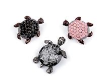 Brož s broušenými kamínky želva