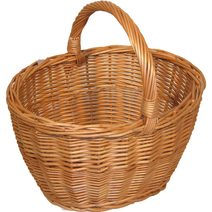 Proutěný menší košík 015264 - 31 x 23 x 17/30 cm na hříbky, nákupy a ovoce