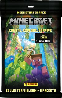 PANINI MINECRAFT 3 Starter set album + 3x booster sběratelské karty v sáčku