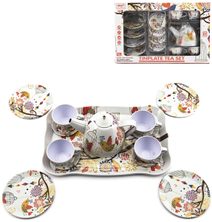 Čajový servis plechový dětské nádobíčko set 15ks v krabici