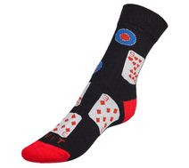 Ponožky Karty - 43-46 černá