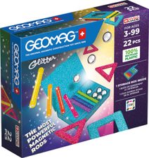 GEOMAG Glitter 22 dílků třpytivá Eko magnetická STAVEBNICE