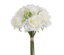 Kytice růží 24 cm 6 ks - bílá